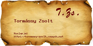 Tormássy Zsolt névjegykártya