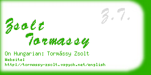 zsolt tormassy business card