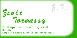 zsolt tormassy business card